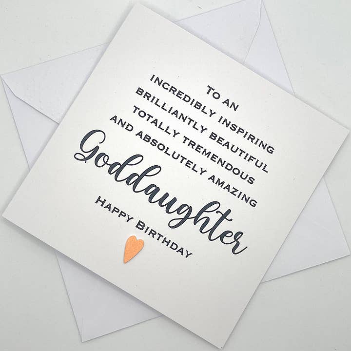 Goddaughter Birthday Card. Incredibly Inspiring, Amazing God for wholesale by Looks Inviting
