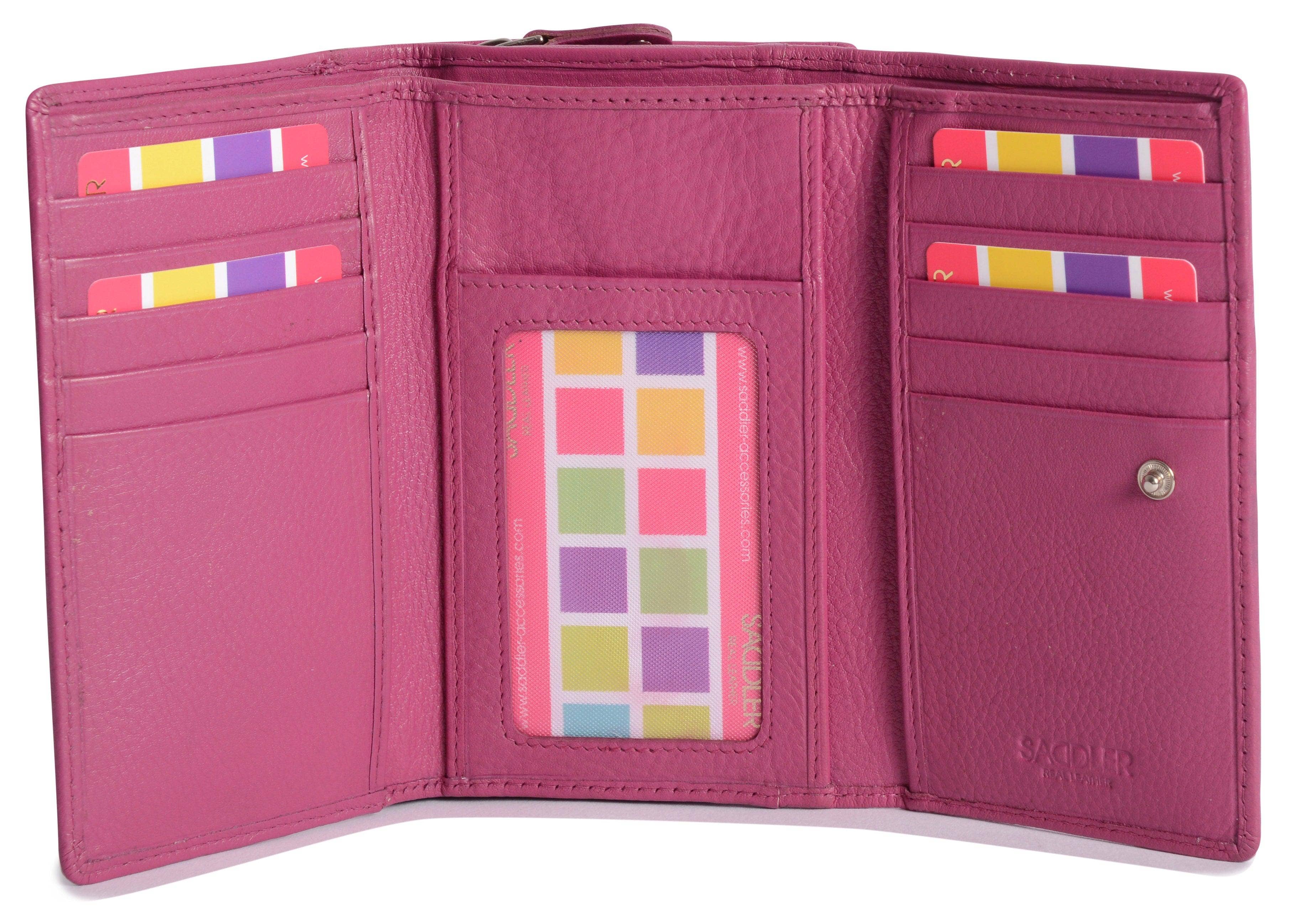 SADDLER - Wholesale Wallet - Women's - Compact Trifold Leather Purse "Eleanor" – Handmade by Saddler | RFID Protected & Gift Boxed | 10 Card Slots & Rear Zip Coin Pocket21