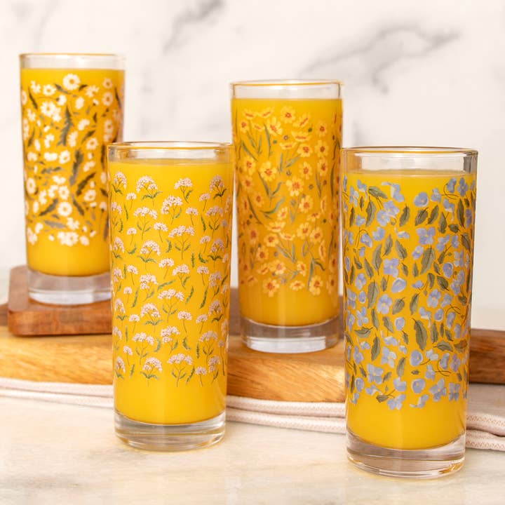 1canoe2 | One Canoe Two Paper Co. - Wholesale Drinking Glass/Cup - Roadside Blooms Tall Juice Glass Set
