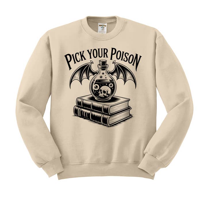 DaisyChainDesignCo - Wholesale Graphic Sweatshirt - Women's - Pick Your Poison Halloween Crewneck Sweatshirt 4