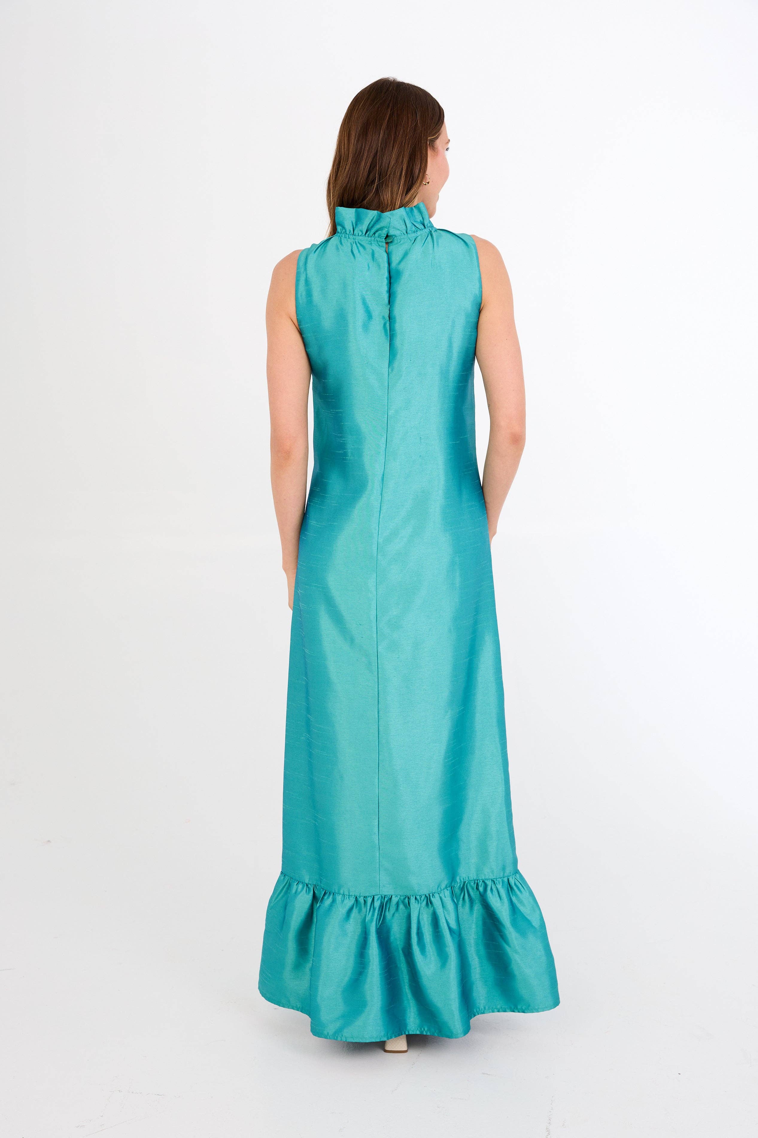 Blue Camille Gown Teal Dupioni for wholesale on Faire3