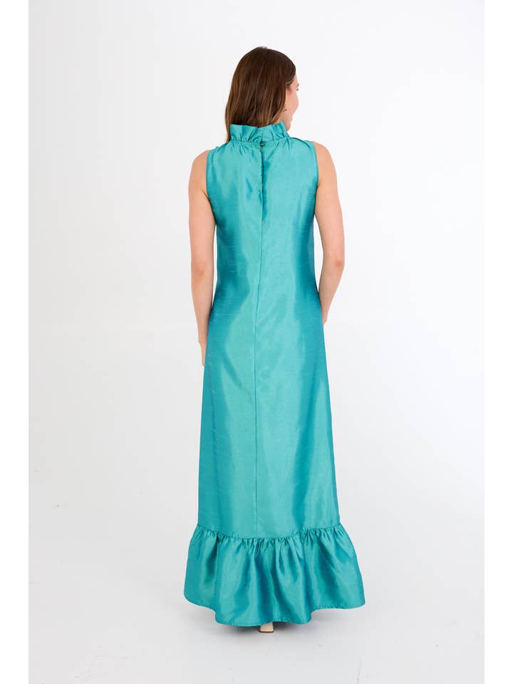 Blue Camille Gown Teal Dupioni for wholesale on Faire3