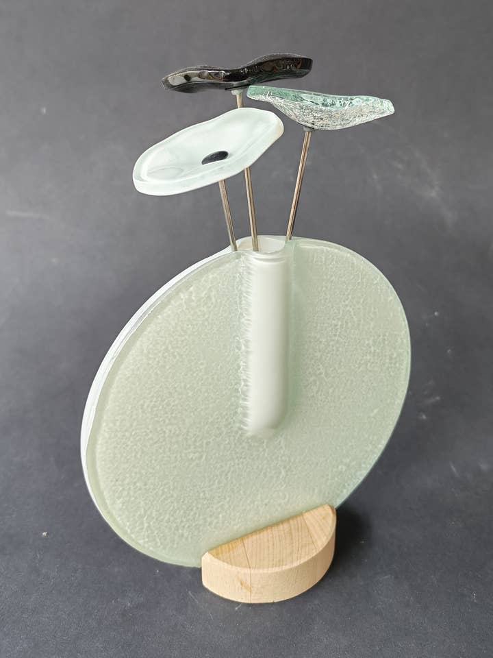 Rundt vasesæt, hvid farve 13 cm for engroshandel hos CARNEOL GLASS