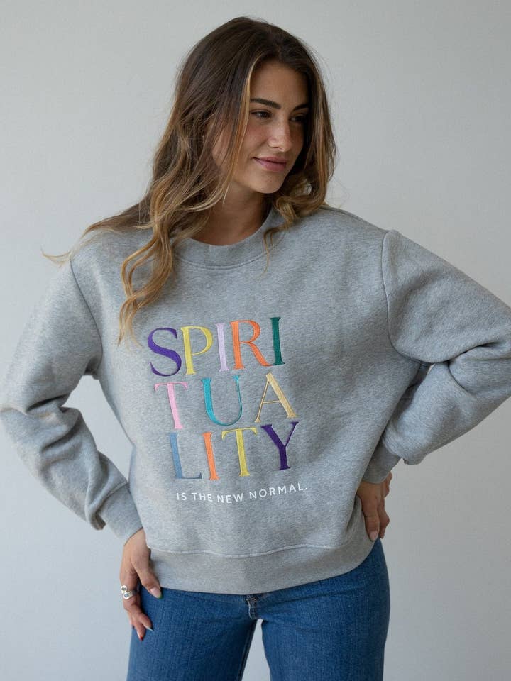 Sudadera ESPIRITUALIDAD (gris jaspeado) para venta al por mayor de Rock on and Namaste