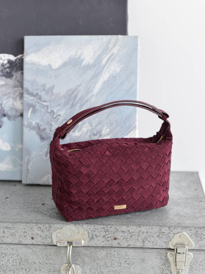 Purple Braided Suede Crossbody Bag for wholesale by NOCO