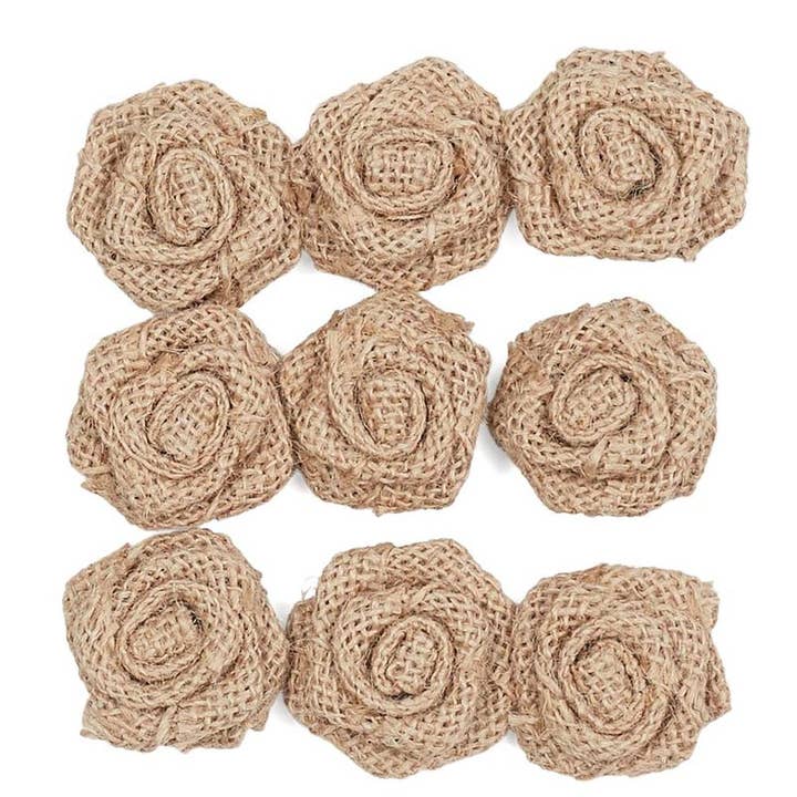 Factory Direct Craft - Wholesale Artificial Flowers - Burlap Rose Embellishments