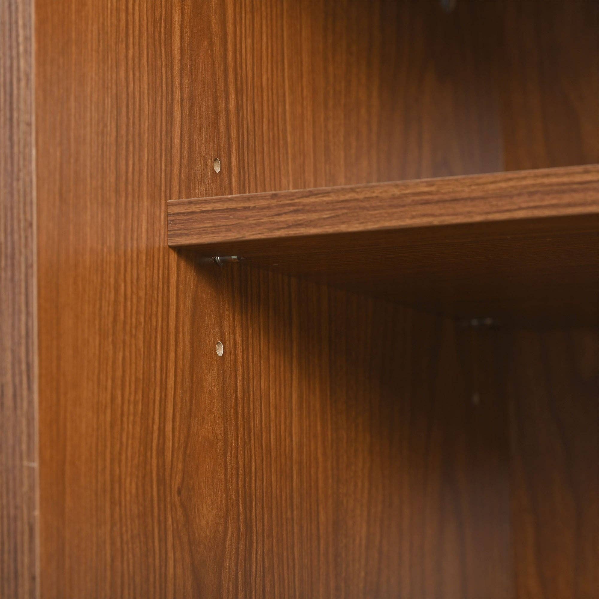 Urban Meuble - Wholesale Console Table - Dark wood effect rattan TV stand with 2 sliding doors, 2 drawers, and gold legs IZEID22