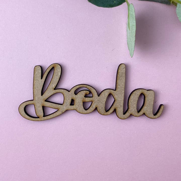Mot en bois « Boda » pour décoration de mariage pour la vente par MissCreatica