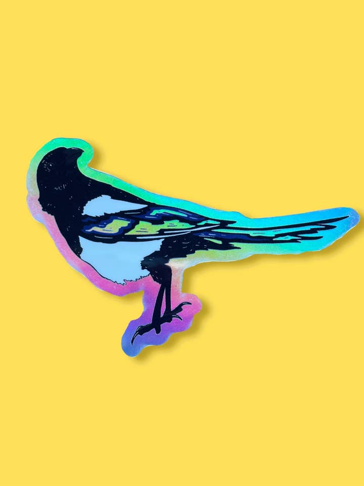 Magpie Holographic Vinyl Sticker for wholesale by Kate Letters Lots