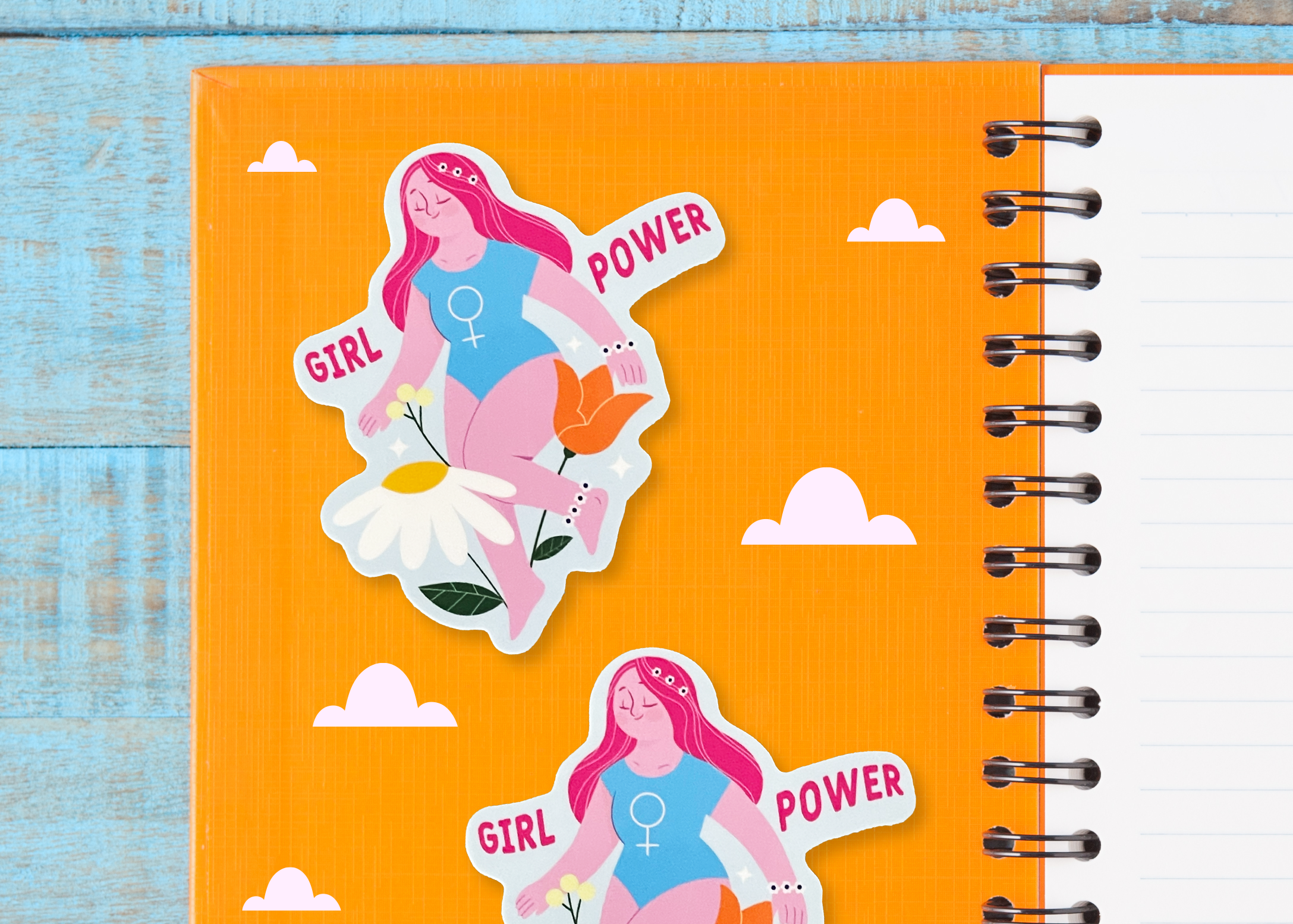 Neha Lee Designs - Wholesale Sticker - Girl power handmade glossy sticker1