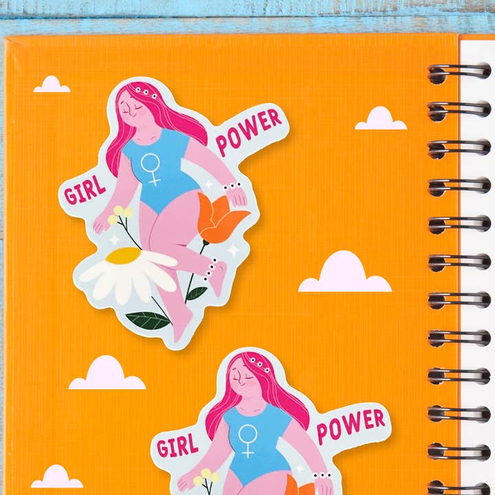 Neha Lee Designs - Wholesale Sticker - Girl power handmade glossy sticker1