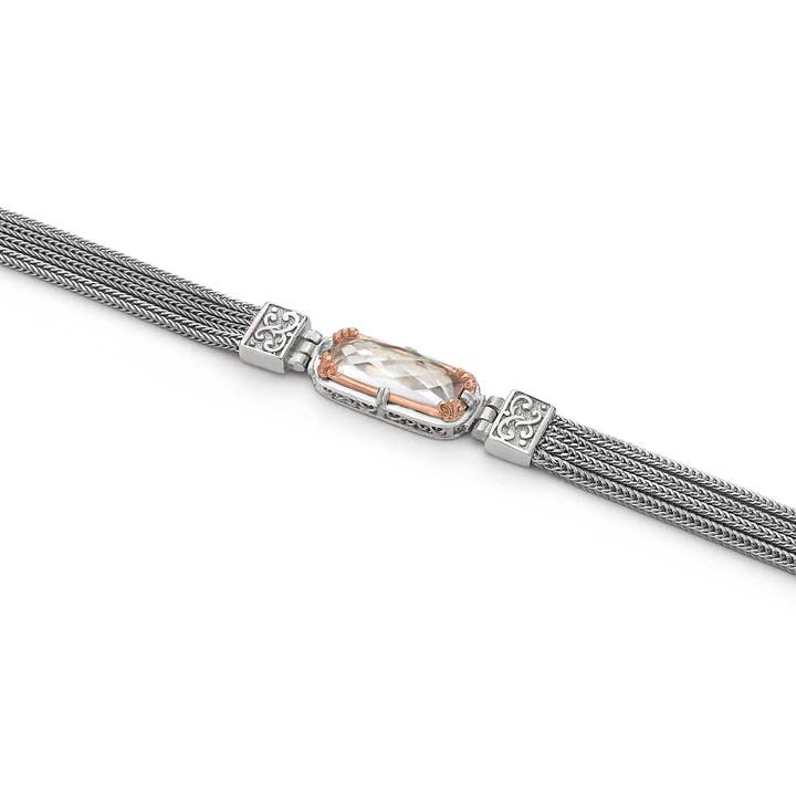 Oost-West Bergkristal armband met roségouden Vermeil voor wholesale door Anatoli Jewelry