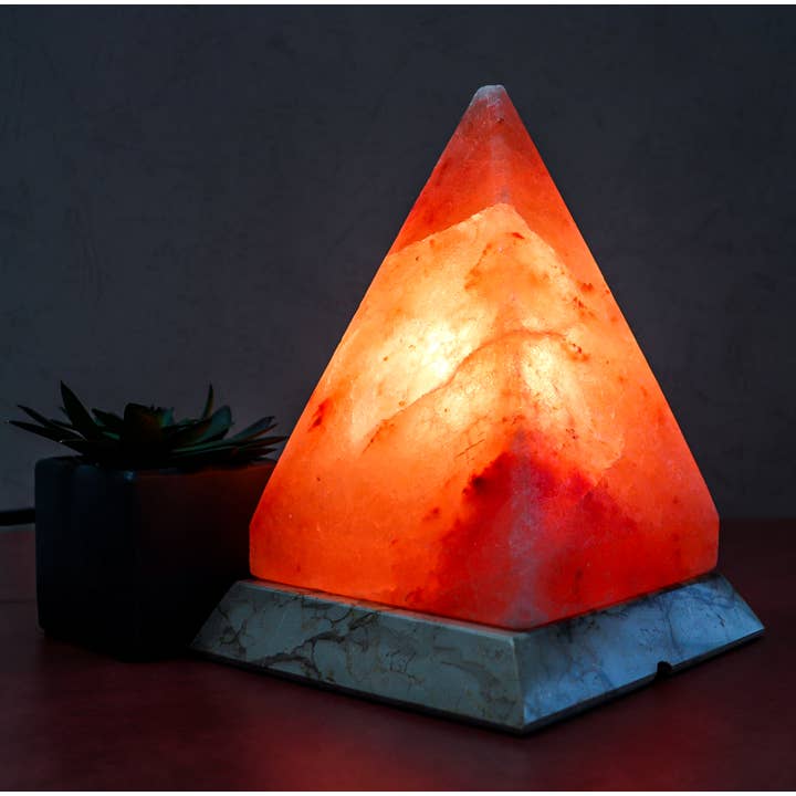 Himalayan Secrets - Wholesale Salt Lamp - Pyramid Shape Salt Lamp 7-8 lb MARBLE BASE