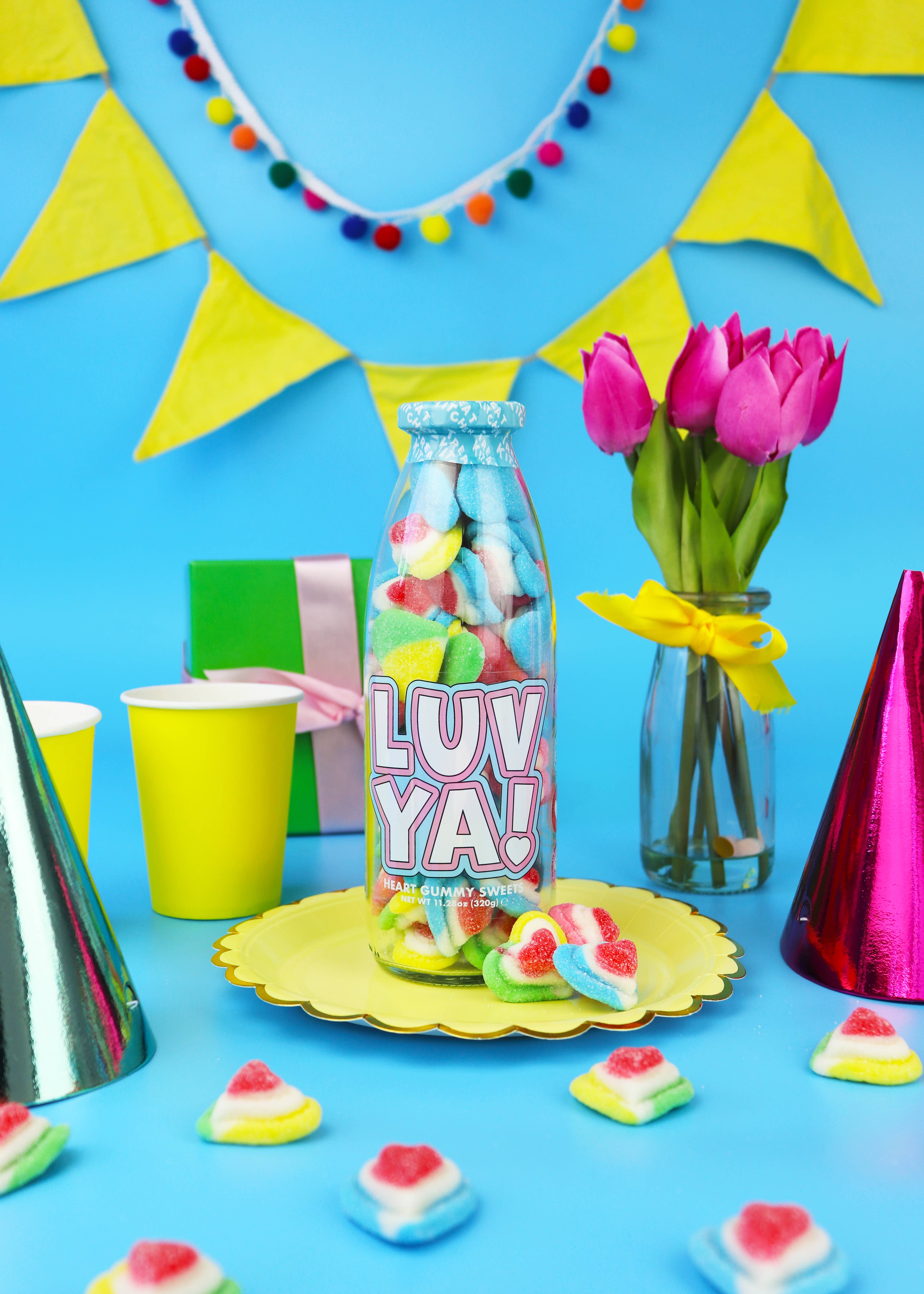 Treat Kitchen - Wholesale Gummy - "Luv Ya" Gummy 3D Hearts Sweet Bottle