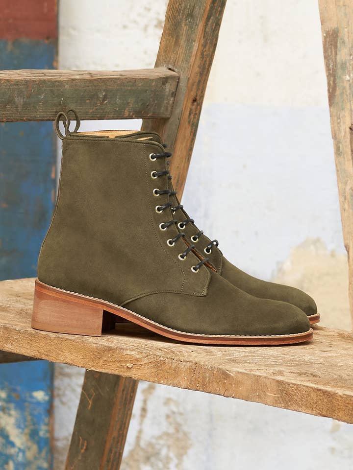 Heeled Combat boots Solène - Khaki for wholesale by Pied de Biche