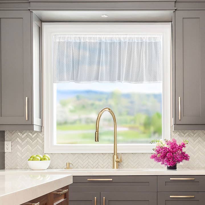 French Villa 60x16 White Ivory Lace Curtain Valance for wholesale by Heritage Lace