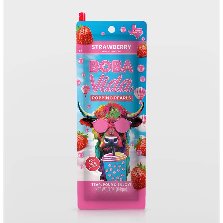 Grandpa Joe's Candy Shop - Wholesale Beverage Mix - BobaVida Popping Boba -Summer Strawberry, 10ct