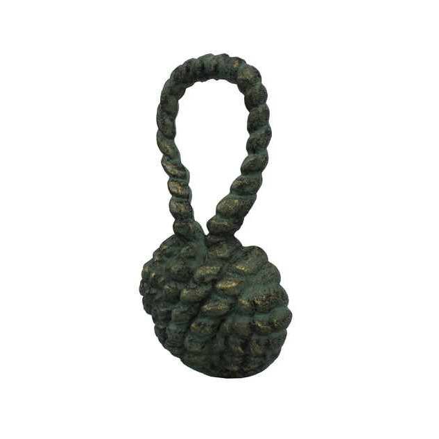 Hampton Nautical - Vente Butées de porte - Bouchon de porte noeud de marin en fonte bronze vieilli 10"2
