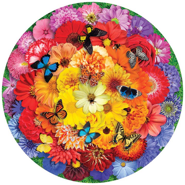 Colorful Bloom 500 Piece Round Jigsaw Puzzle for wholesale by Springbok Puzzle
