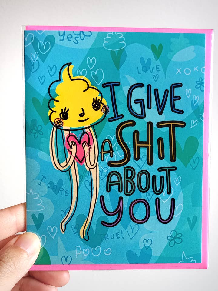 Greeting Card - Give a Shit for wholesale by Chika Ando Illustration