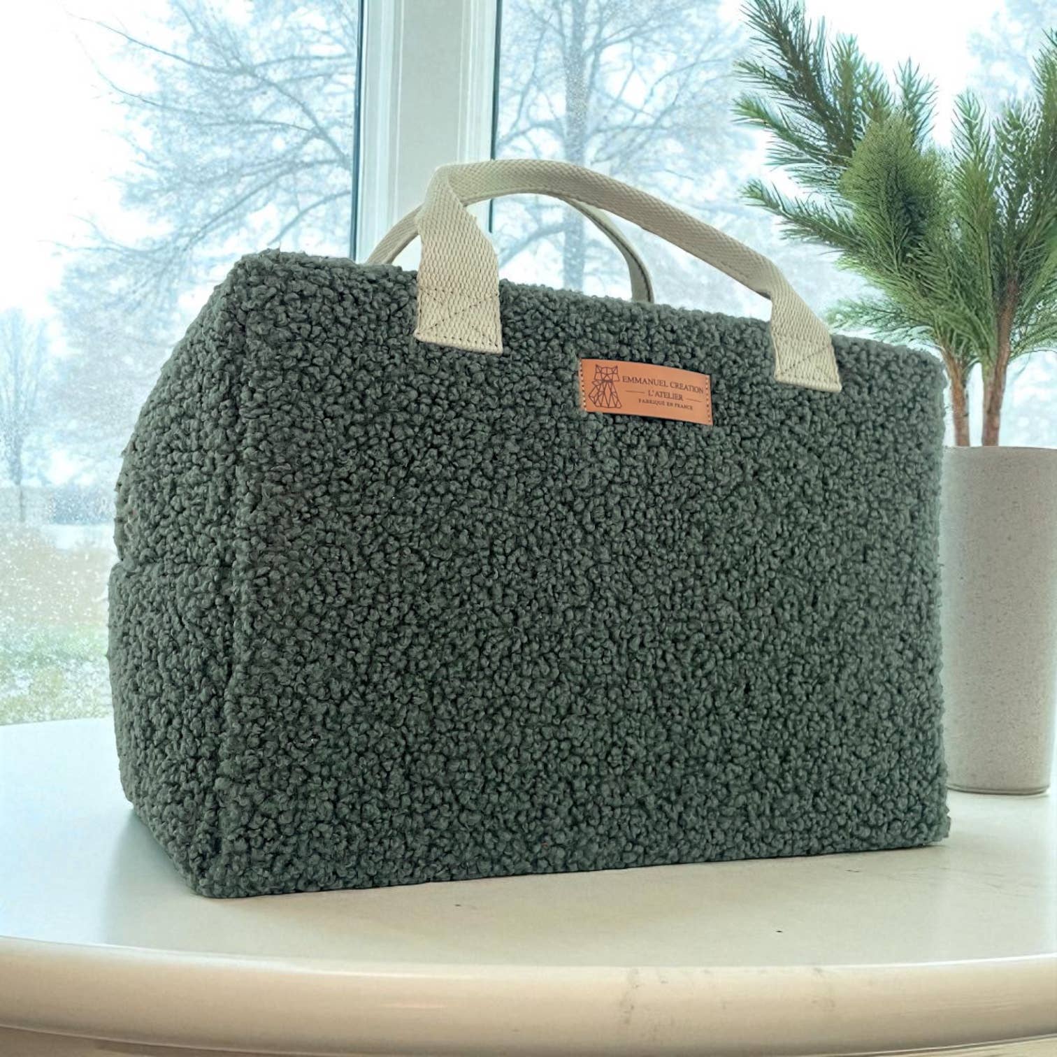 Emmanuel Création – Marmita/lancheira por atacado – Saco isotérmico Ice cube M, "Bouclette" cáqui4