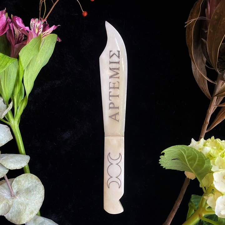 Keven Craft Rituals LLC - Wholesale Spiritual Stone/Crystal - Etched Horn or Bone Ritual Knives, Athames and Tools9