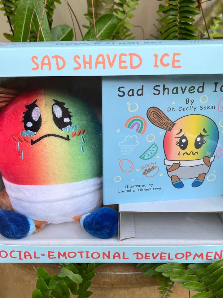 Sad Shaved Ice Stuffed Animal & Book for wholesale by Wellness Rainbow
