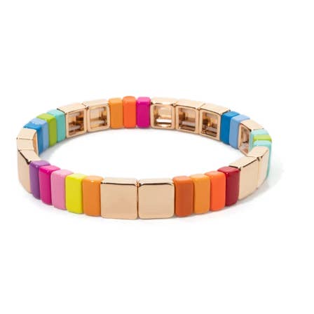 Golden Rainbow 2 Tile Bracelet for wholesale by Malibu Sugar
