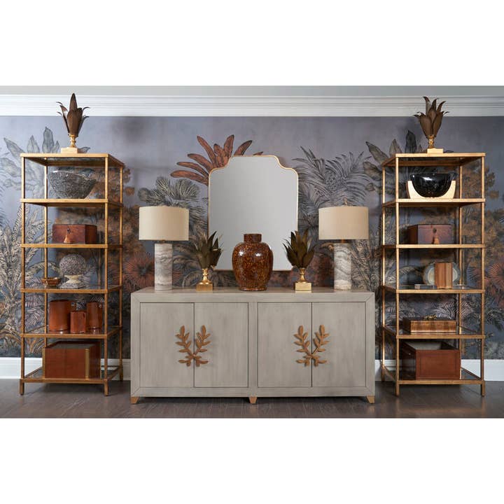 LOOMLAN - Wholesale Free Standing Shelf - Durable Iron Frame Classic Etagere