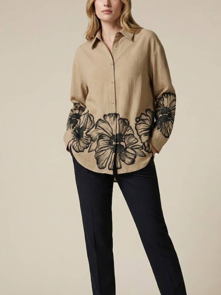 wg2525 khaki shirt for wholesale by Lilie Rose