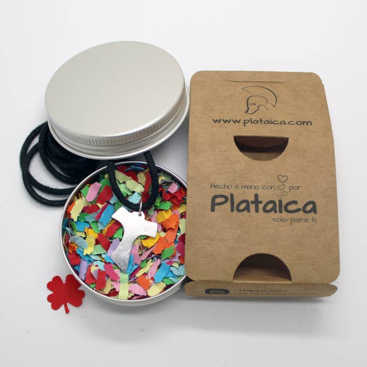 Plataica - Wholesale Pendant/Charm Necklace - Silver Tau pendant of the Camino de Santiago4