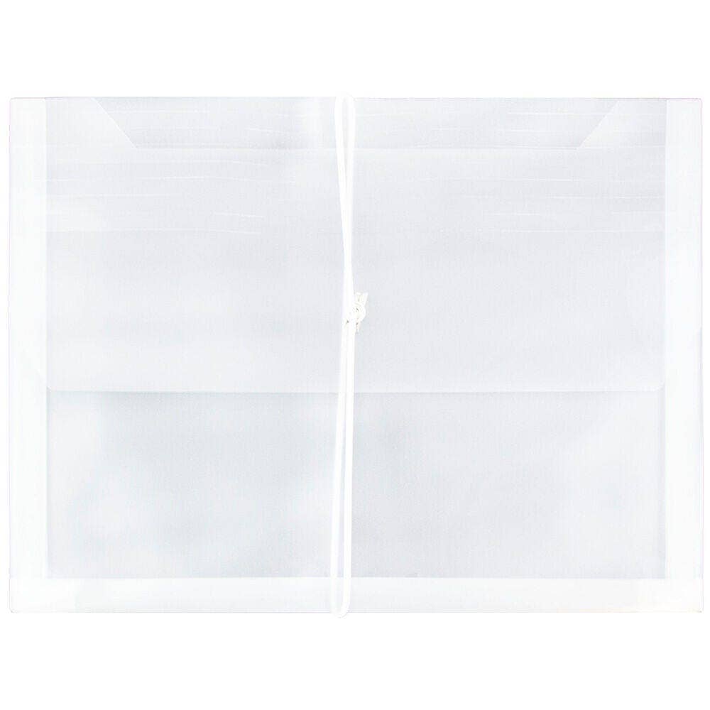 JAM PAPER - Vente Enveloppe - Enveloppes en plastique JAM, élastiques, 9,75x13x2,5, transparentes, 12/pqt0