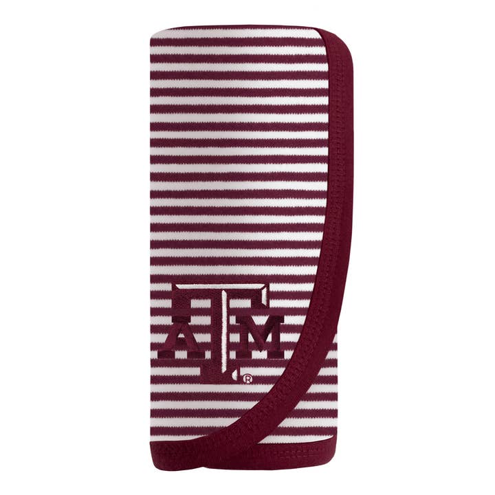 Texas A&M Aggies Striped Infant and Toddler Blanket for wholesale by Creative Knitwear
