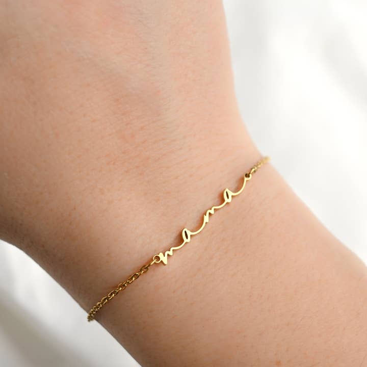 Blueyejewelry - Wholesale Charm/Dangle Bracelet - Dainty Mama Bracelet - Mom Bracelet - Mother's Day Jewelry