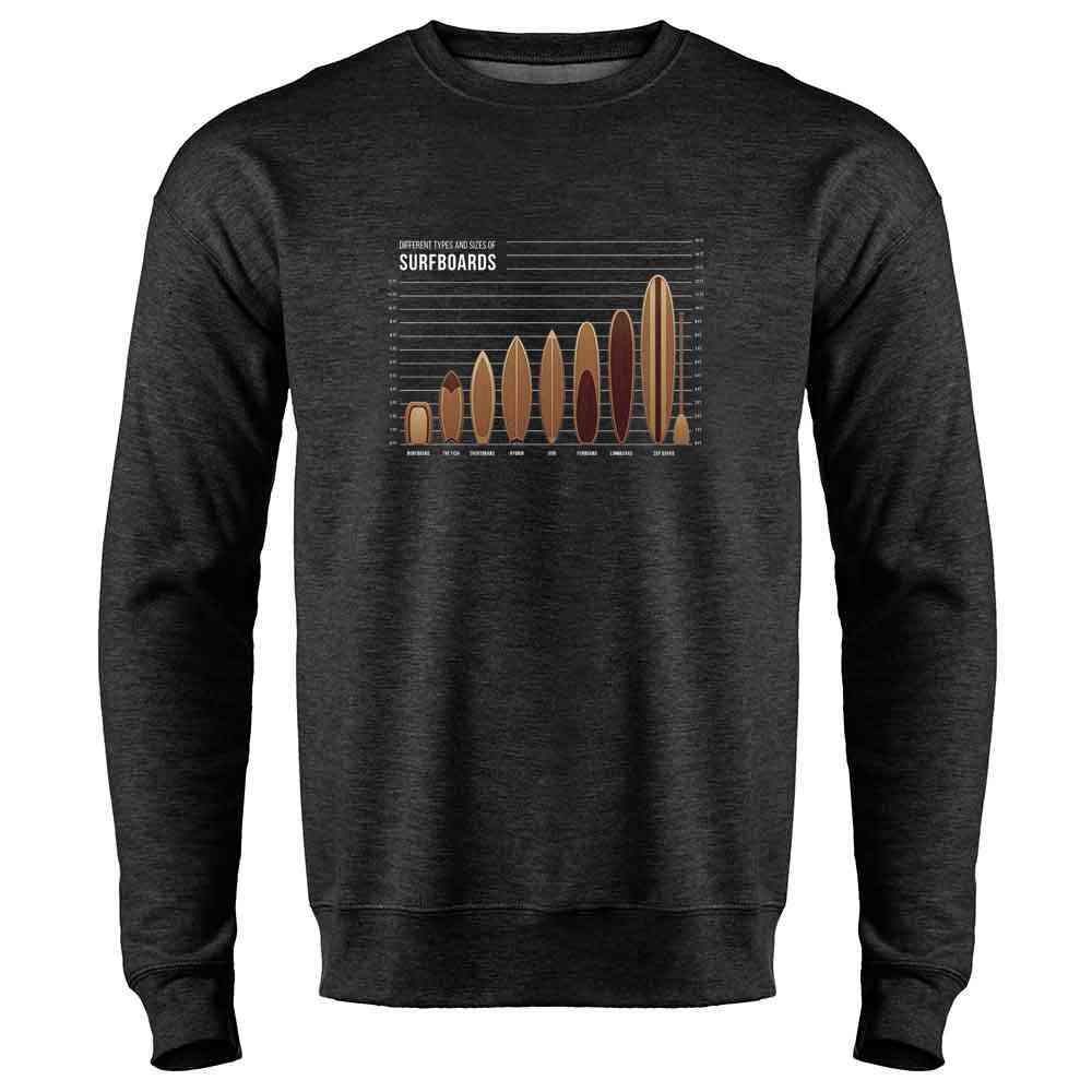 Pop Threads - Venta al por mayor Camiseta serigrafiada - Unisex - Tabla de tallas y tipos de tablas de surf Surfer Surfing Long Manga3