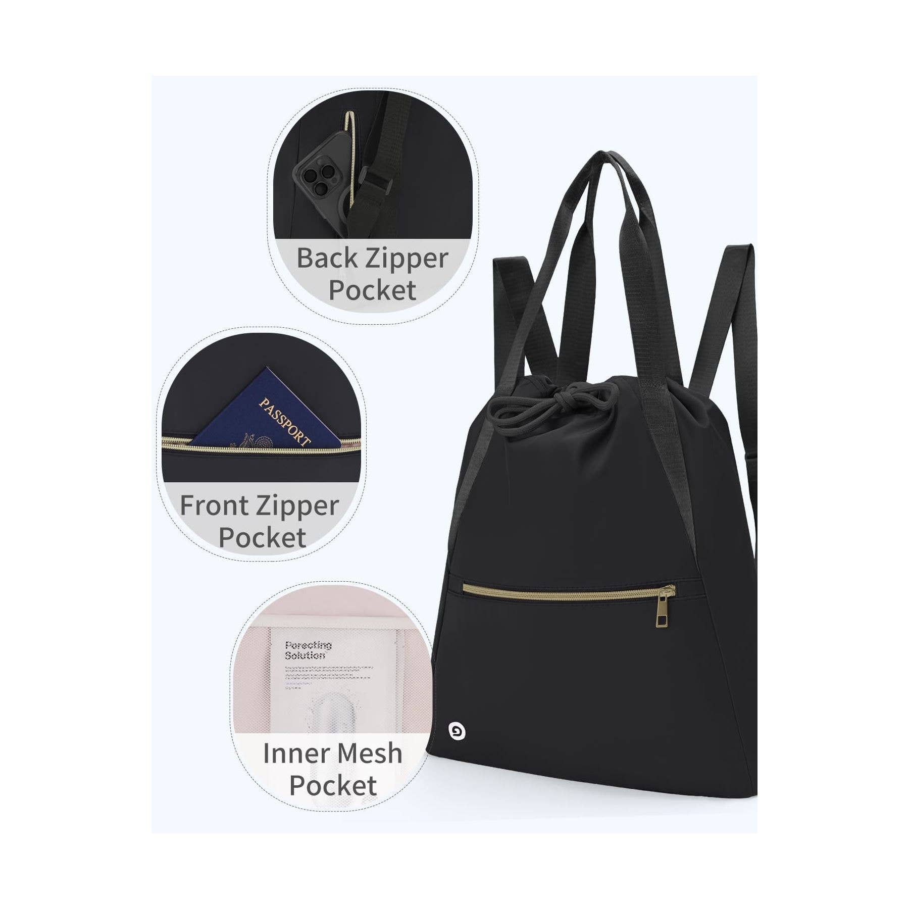 wandf - Wholesale Drawstring Bag - Unisex - Ceneda Drawstring Backpack  Water Resistant Sports Gym Sack11