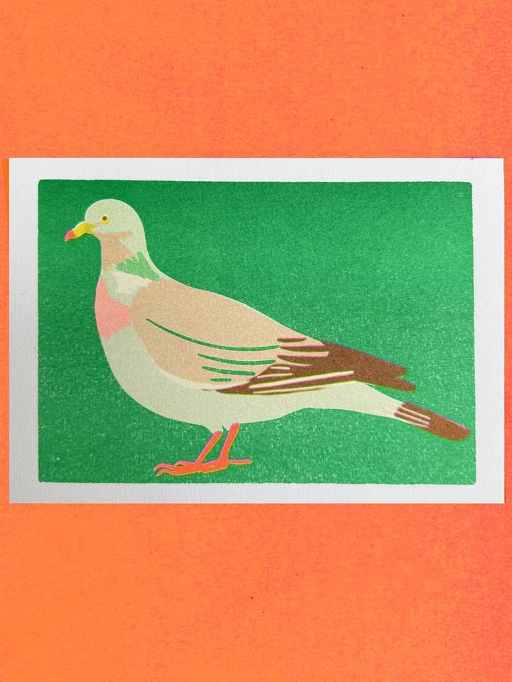 Impression Mini Pigeon Ramier pour la vente par naomi wilkinson illustration