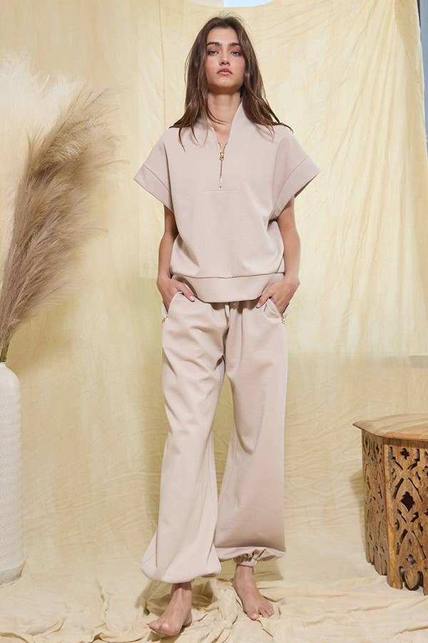 BUCKETLIST INC - Wholesale Lounge Sweatpants/Joggers - Women's - IP5463 Scuba Drawstring High-Rise Jogger Pants5