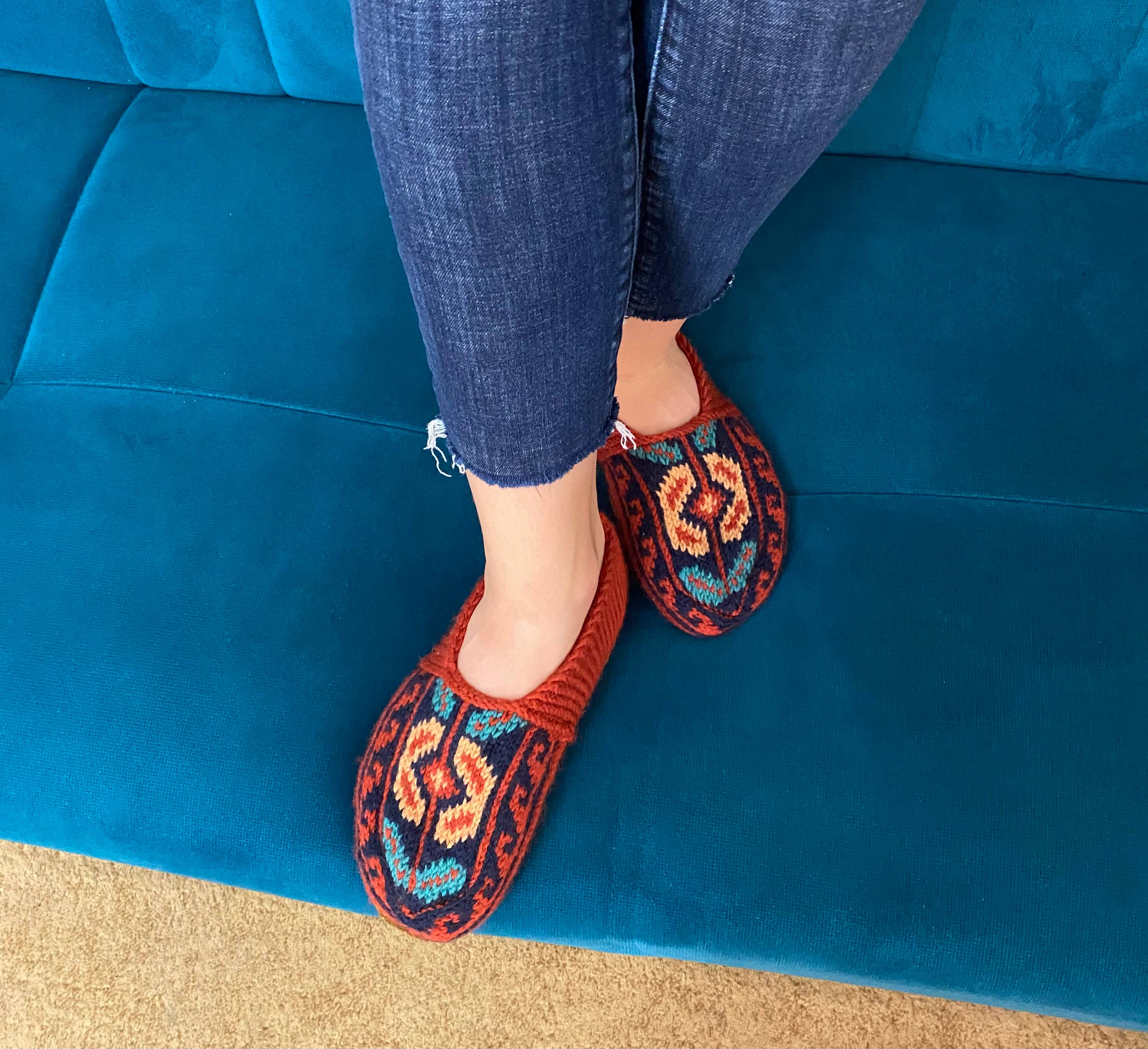 Azerbaijani Socks - Wholesale Sock Slippers - Women's - Adult Women's Slipper Socks : Burnt Orange Set of 64