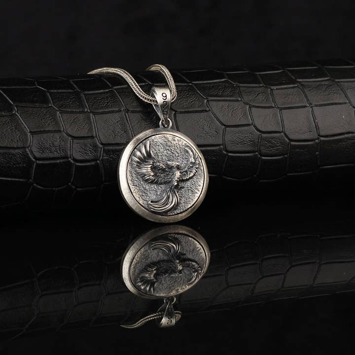 Phoenix Medallion Necklace for wholesale by Espada Silver