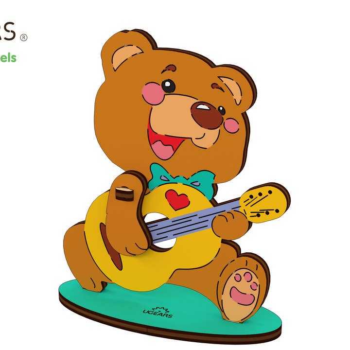 Bear Kids Wooden Model for Coloring Self Assembling Ugears for wholesale by Ukrainian bridge