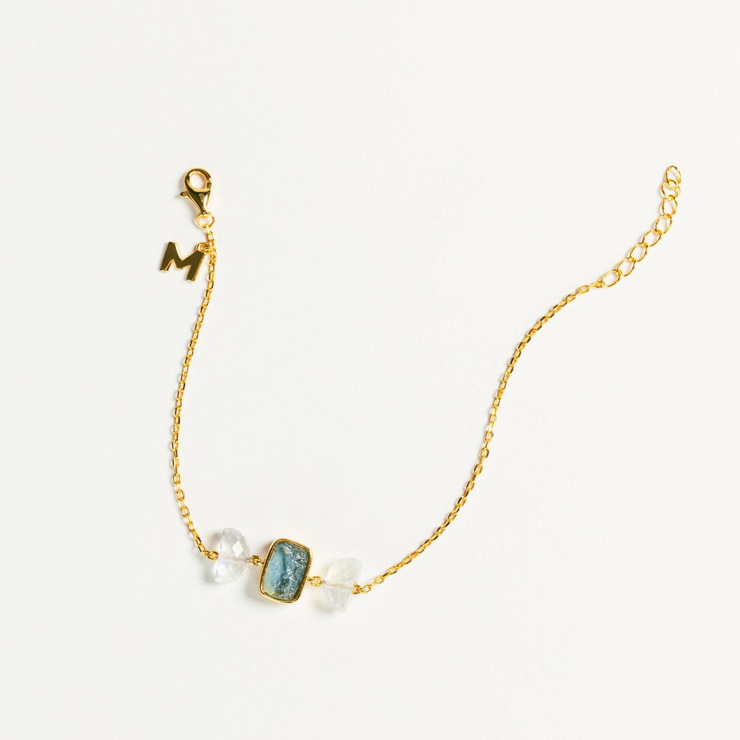 MAMASTE - Wholesale Charm/Dangle Bracelet - Resilience & Balance MAMASTE (Aquamarine)3