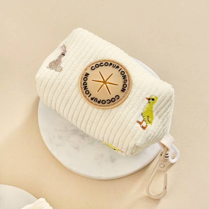 Embroidered Woodland Walkies Poop Bag Holder for wholesale by Cocopup London