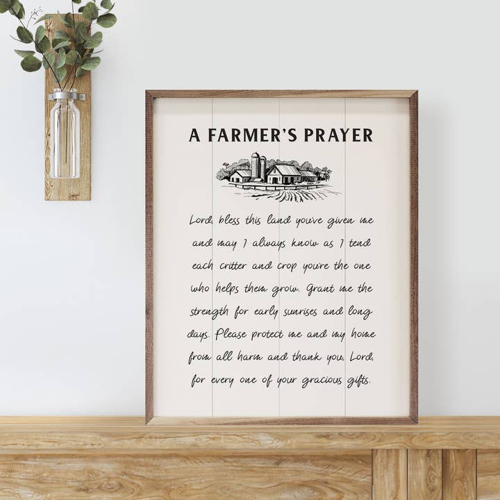 Kendrick Home - Wholesale Art Print - A Farmer's Prayer White1