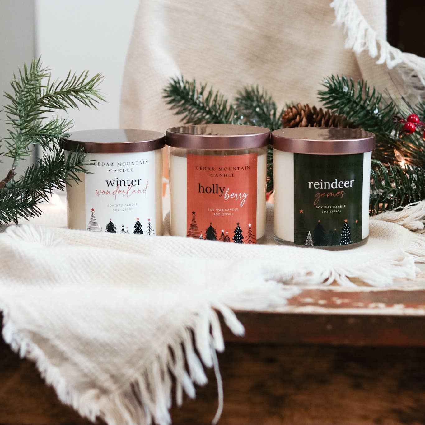 Cedar Mountain Candle - Vente Bougie en bocal - Bougie de soja Winter Wonderland en verre de 9 oz2