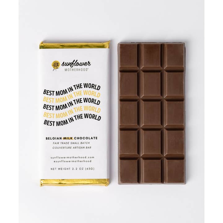 Sunflower Motherhood - Wholesale Chocolate Bar - Belgian Chocolate Bar For Moms with Uplifting Message