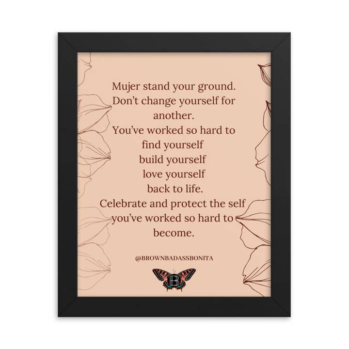 Affiche encadrée Mujer Stand Your Ground pour la vente par Badass x Bonita