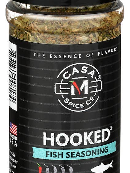Hooked® Fish Seasoning - Plastic Shaker for wholesale by Casa M Spice Co LLC