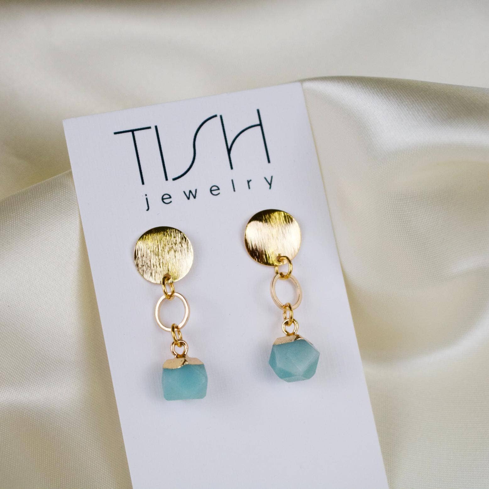 TISH jewelry – Engroshandel Hængeøreringe og creoløreringe – Wren//Amazonite Crystal Charm øreringe5