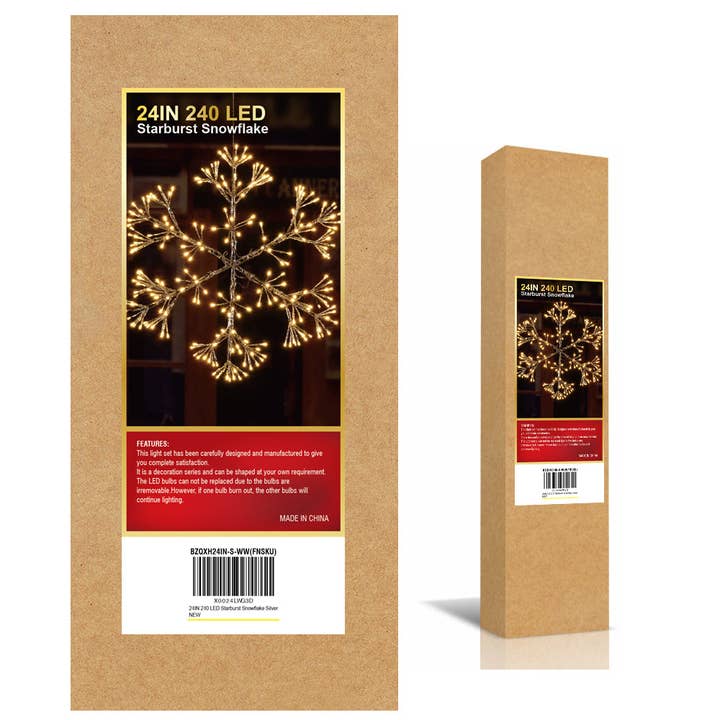 LIGHTSHARE - Wholesale Christmas Decoration - Warm White Snowflake Light - 24IN and 36IN Options Available10